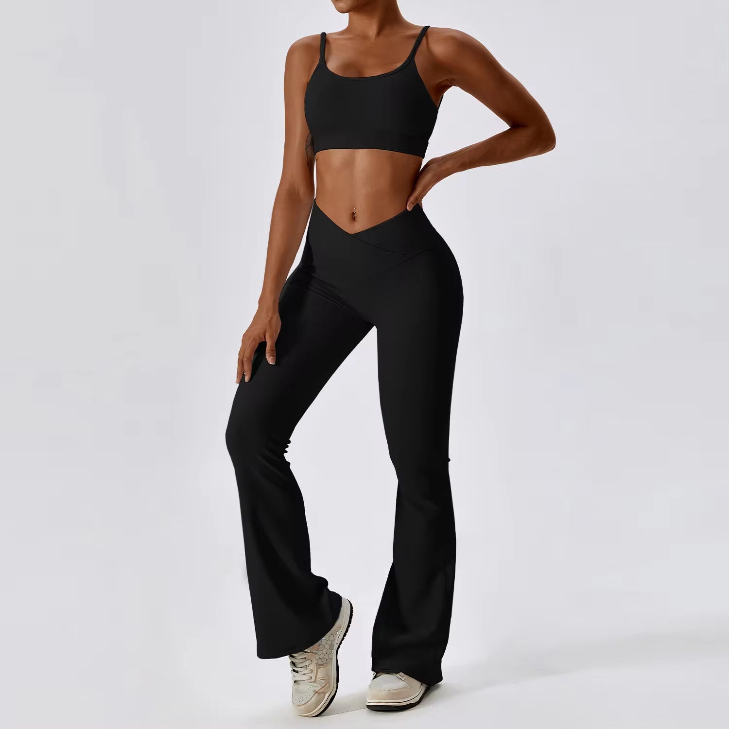 2PCS Seamless Yoga Set Gym Clothes Sportswear Yoga Suits for Women Fitness Rib Tracksuits Sports Bra Gym Leggings Sports Suits