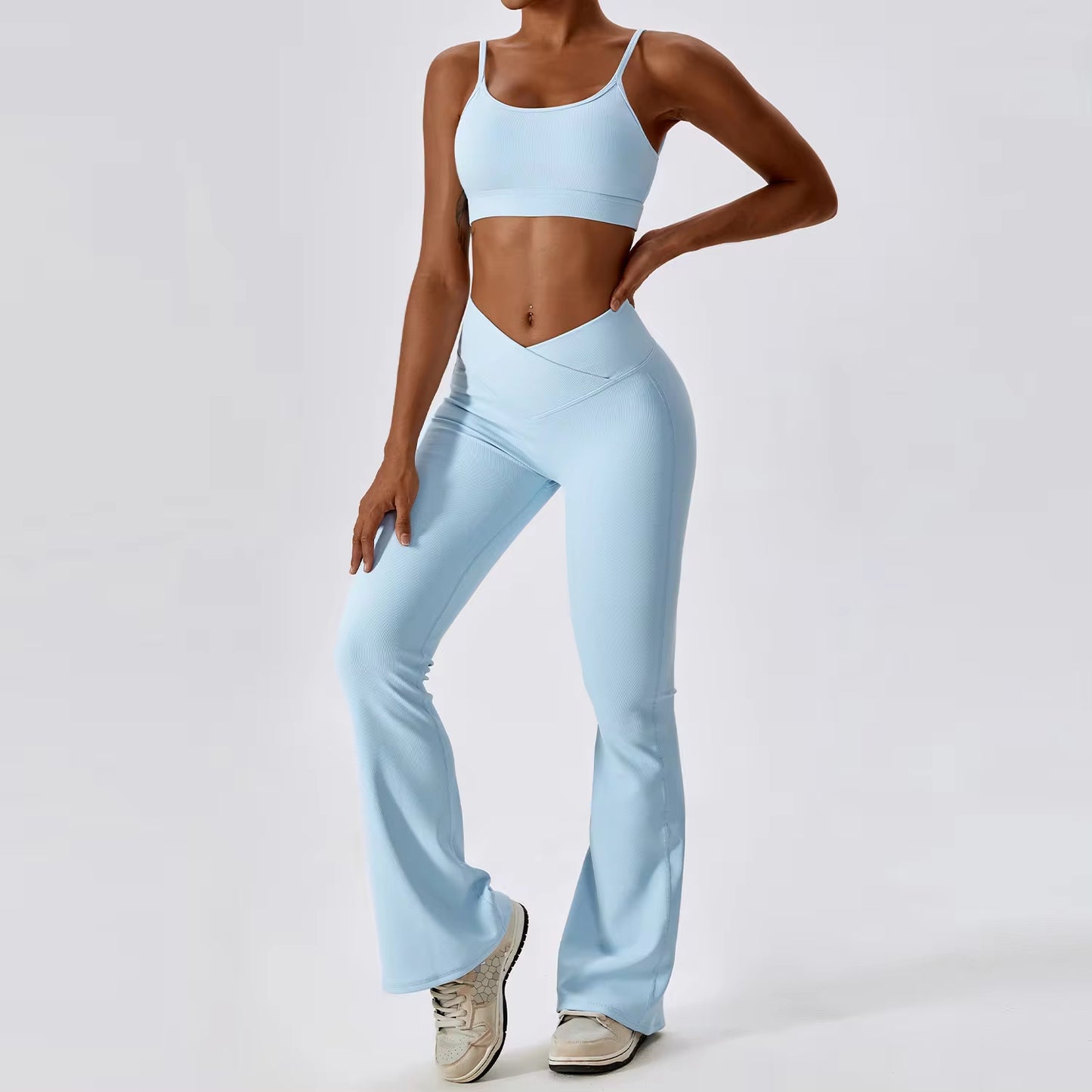 2PCS Seamless Yoga Set Gym Clothes Sportswear Yoga Suits for Women Fitness Rib Tracksuits Sports Bra Gym Leggings Sports Suits