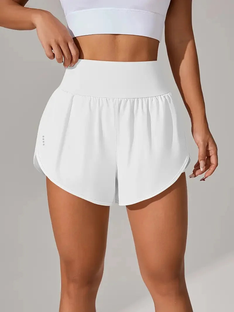 Hot Short 2 in 1 Running High Waist Gym Shorts Pockets for Women'S Sport Quick-Dry Yoga Breathable Fitness Workout Biker Pant