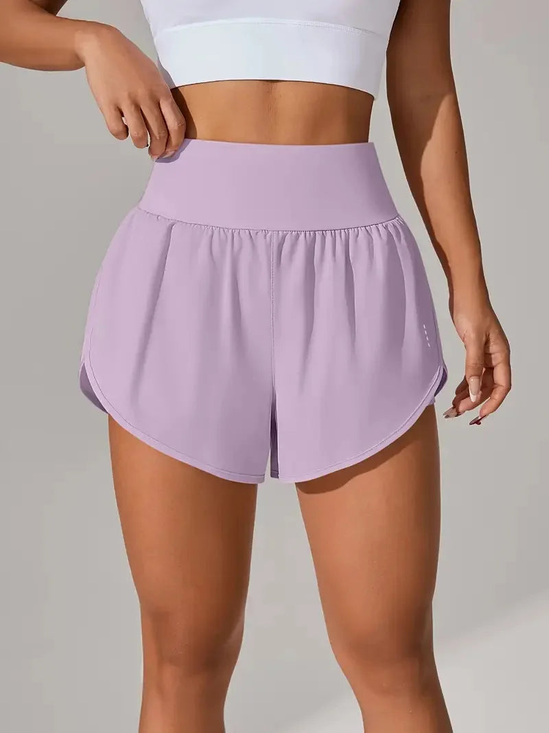 Hot Short 2 in 1 Running High Waist Gym Shorts Pockets for Women'S Sport Quick-Dry Yoga Breathable Fitness Workout Biker Pant